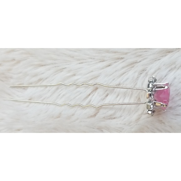 Pink Heart hair pin - Picture 4 of 8